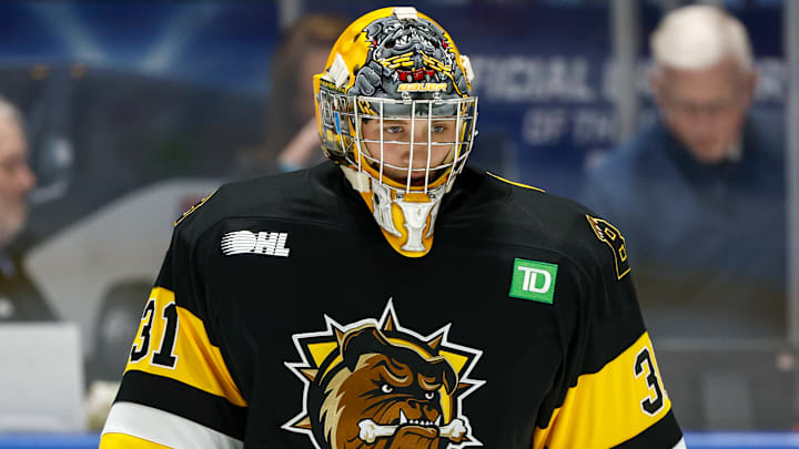 Brantford Bulldogs goalie and Buffalo Sabres prospect Ryerson Leenders