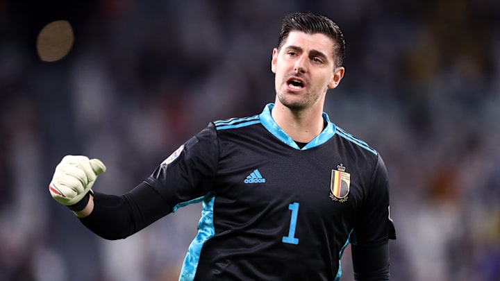 Thibaut Courtois of Belgium gestures during the Uefa... Thibaut Courtois of Belgium gestures during the Uefa...