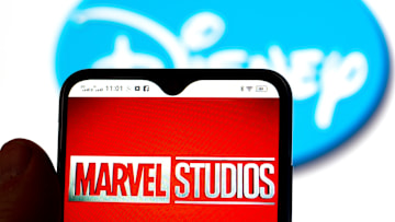 In this photo illustration, the Marvel Studios logo is seen...