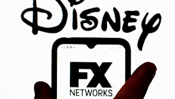 In this photo illustration, the FX Networks logo is...