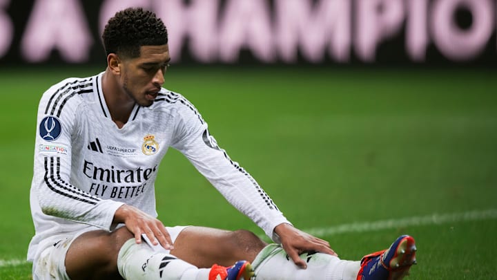 Jude Bellingham of Real Madrid CF looks dejected during the...