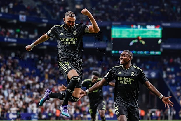 Karim Benzema celebrates for Real Madrid 