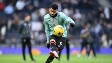 Tottenham Hotspur v AFC Bournemouth - Premier League - Solanke warming up before Spurs' victory over Bournemouth last season