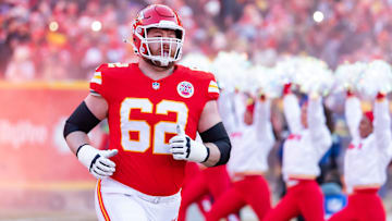 Kansas City Chiefs guard Joe Thuney against the Buffalo Bills in the AFC Championship game.