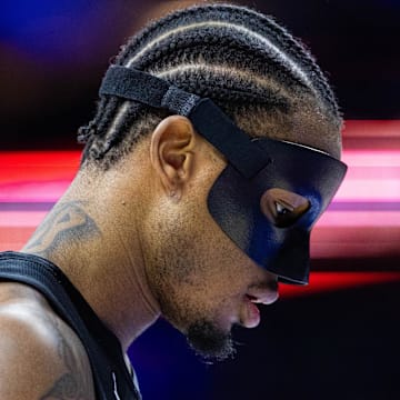 Apr 14, 2024; Philadelphia, Pennsylvania, USA; Brooklyn Nets center Nic Claxton (33) during the first quarter against the Philadelphia 76ers at Wells Fargo Center. Mandatory Credit: Bill Streicher-Imagn Images