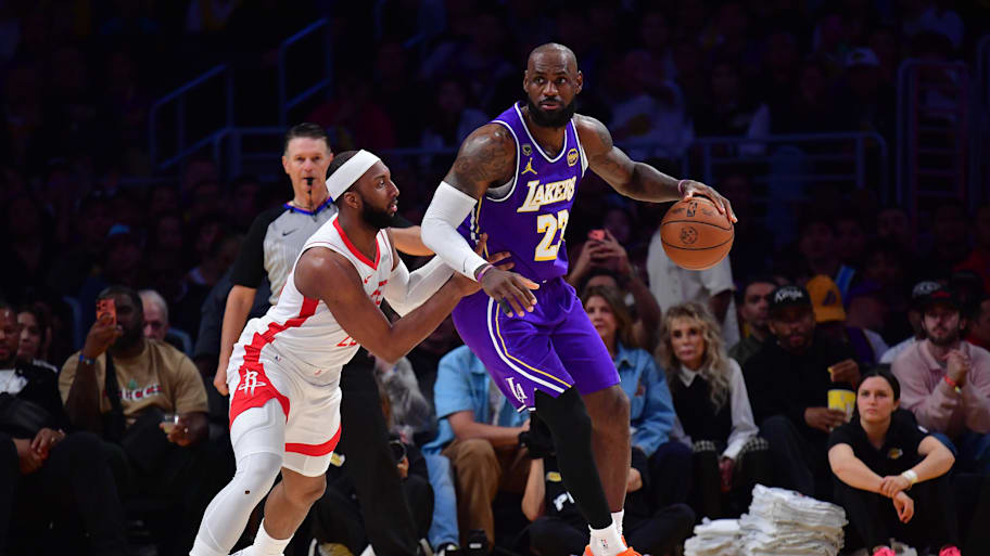 LeBron James handles the ball