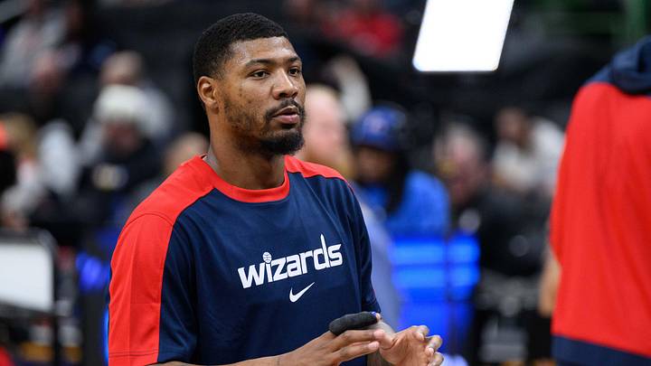 Mar 5, 2025; Washington, District of Columbia, USA; Washington Wizards guard Marcus Smart (36) warms up prior to the game between the Washington Wizards and the Utah Jazz at Capital One Arena. Mandatory Credit: Reggie Hildred-Imagn Images