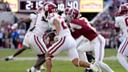 Oklahoma defensive back Eli Bowen runs an interception back in the Sooners' victory over Alabama last month.