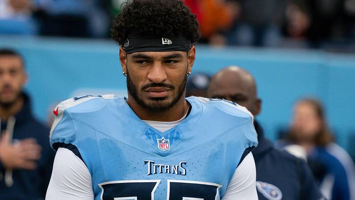 Nov 2, 2025; Nashville, Tennessee, USA;  Tennessee Titans tight end David Martin-Robinson (88) during the first half at Nissan Stadium. Mandatory Credit: Steve Roberts-Imagn Images