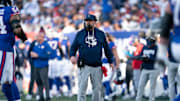 New York Giants head coach Brian Daboll steps onto the field during a week 9 game between New York Giants and San Francisco 49ers at MetLife Stadium on Sunday, Nov. 2, 2025.