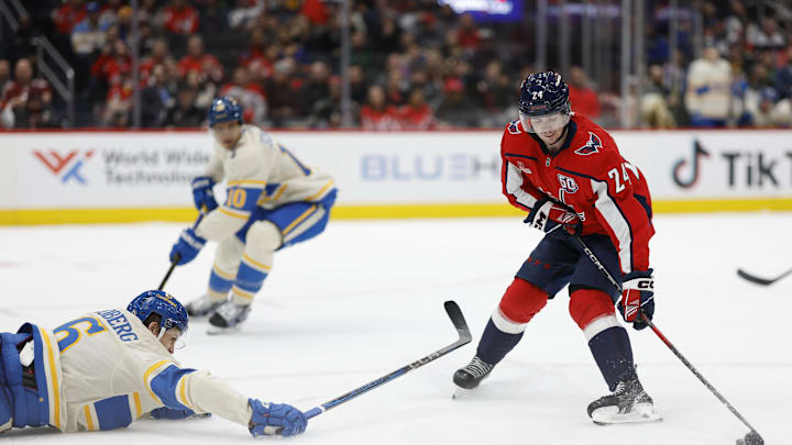 Connor McMichael, Washington Capitals Mandatory Credit: Geoff Burke-Imagn Images