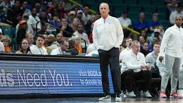 Nov 26, 2025; Las Vegas, NV, USA; Tennessee Volunteers head coach Rick Barnes looks on in the second half against the Kansas Jayhawks in the 2025 Players Era Festival third place game at MGM Grand Garden Arena. Mandatory Credit: Kirby Lee-Imagn Images