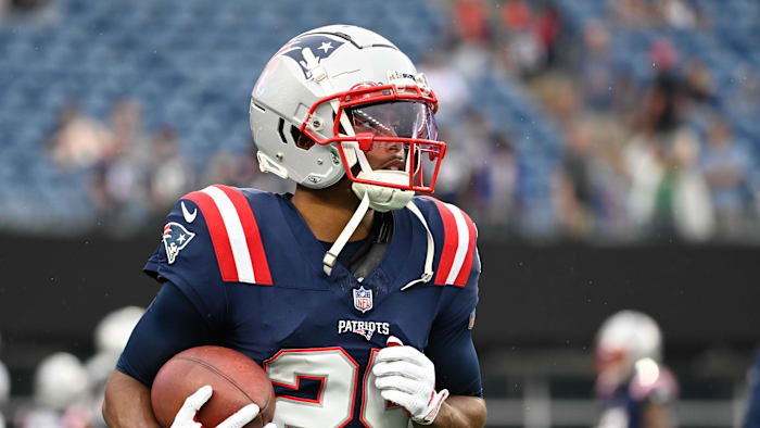 Aug 10, 2023; Foxborough, Massachusetts, USA; New England Patriots cornerback Marcus Jones (25)