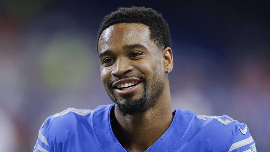 Dec 15, 2019; Detroit, MI, USA; Detroit Lions cornerback Darius Slay (23) smiles before the game against the Tampa Bay Buccaneers at Ford Field. Mandatory Credit: Raj Mehta-Imagn Images