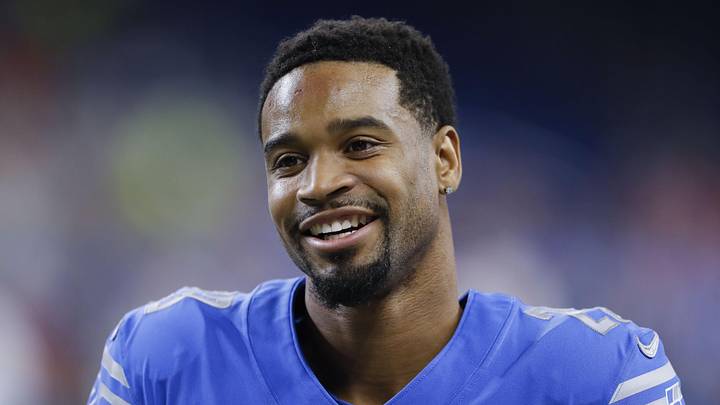 Dec 15, 2019; Detroit, MI, USA; Detroit Lions cornerback Darius Slay (23) smiles before the game against the Tampa Bay Buccaneers at Ford Field. Mandatory Credit: Raj Mehta-Imagn Images
