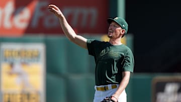 Sep 11, 2021; Oakland, California, USA; Oakland Athletics starting pitcher Chris Bassitt (40) is a prime trade target for the LA Angels.