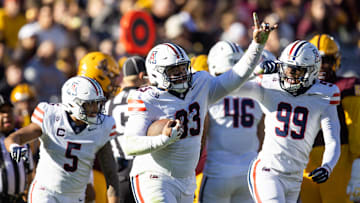 Nov 25, 2023; Tempe, Arizona, USA; Arizona Wildcats defensive lineman Jacob Kongaika (93) celebrates