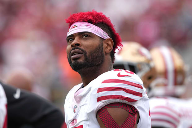 Sep 28, 2025; Santa Clara, California, USA; San Francisco 49ers wide receiver Jauan Jennings (15) during the second quarter a Sep 28, 2025; Santa Clara, California, USA; San Francisco 49ers wide receiver Jauan Jennings (15) during the second quarter a