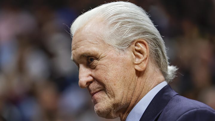 Miami Heat team president Pat Riley looks on during the game (Mandatory Credit: Sam Navarro-Imagn Images)