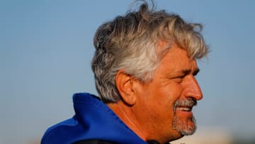 Trainer Steve Asmussen outside his barn at Churchill Downs on Monday morning, April 24, 2023 in Louisville, Ky. Asmussen, who has the colt Disarm in the 149th Kentucky Derby, is North America's all-time leading trainer by wins, surpassing the late Dale Baird.

Trainer Steve Asmussen April 24, 2023 before Kentucky Derby 149