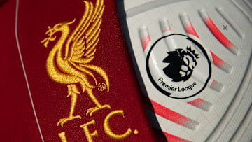 The Liverpool Badge with a Premier League Match Ball The Liverpool Badge with a Premier League Match Ball