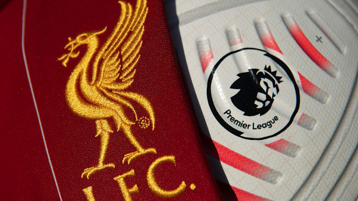 The Liverpool Badge with a Premier League Match Ball The Liverpool Badge with a Premier League Match Ball