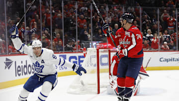 John Carlson, Logan Thompson, Washington Capitals Mandatory Credit: Geoff Burke-Imagn Images