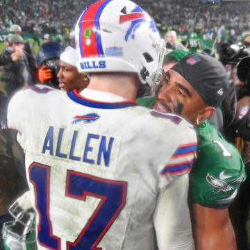 Buffalo Bills quarterback Josh Allen and Philadelphia Eagles quarterback Jalen Hurts.