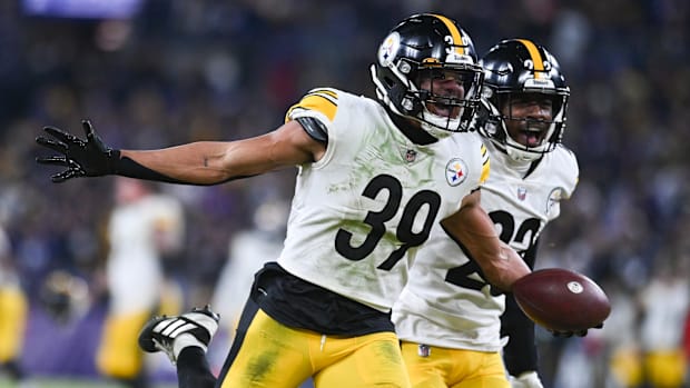 Former Alabama Crimson Tide safety Minkah Fitzpatrick of the Pittsburgh Steelers