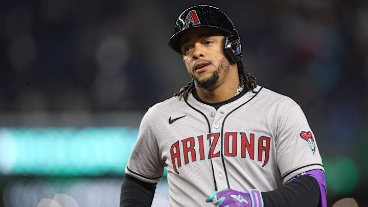 Arizona Diamondbacks second baseman Ketel Marte (4) reacts after hitting an RBI singe during the second inning against the New York Yankees at Yankee Stadium. Arizona Diamondbacks second baseman Ketel Marte (4) reacts after hitting an RBI singe during the second inning against the New York Yankees at Yankee Stadium.