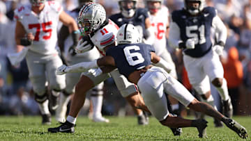 Penn State football safety Zakee Wheatley and Ohio State wide receiver Brandon Inniss