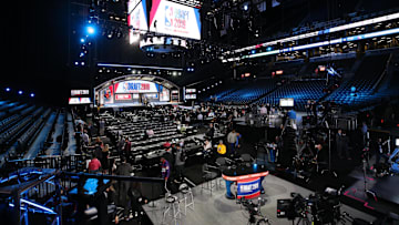 General view of the Barclays Center before the NBA draft. 
