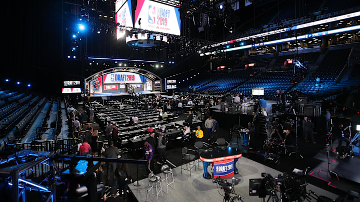 General view of the Barclays Center before the NBA draft. General view of the Barclays Center before the NBA draft.