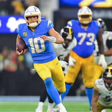 Justin Herbert and the Los Angeles Chargers are favored against the Jacksonville Jaguars on Sunday.