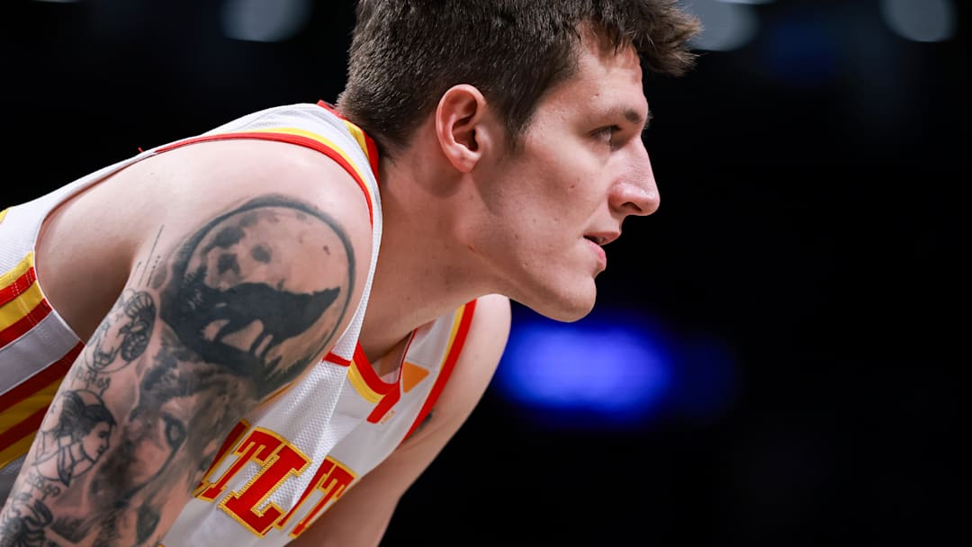 Atlanta Hawks Guard-Forward Vit Krejci on the court during a matchup against the Brooklyn Nets. 