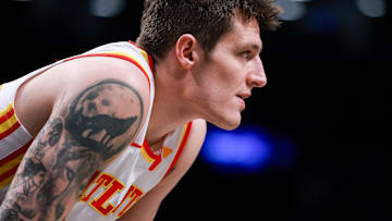Atlanta Hawks Guard-Forward Vit Krejci on the court during a matchup against the Brooklyn Nets. 