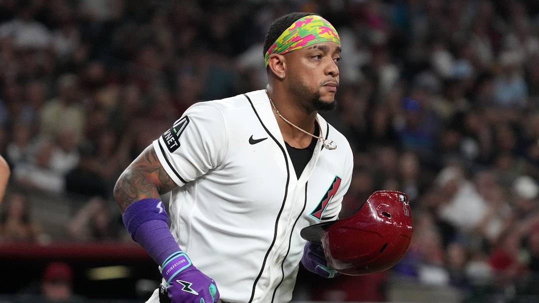 Sep 1, 2026; Phoenix, Arizona, USA;  Arizona Diamondbacks second baseman Ketel Marte (4) gets hit with a pitch against the Philadelphia Phillies in the sixth inning at Chase Field.  Mandatory Credit: Rick Scuteri-Imagn Images