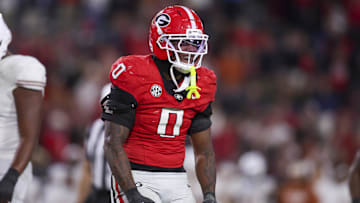 Georgia Bulldogs linebacker Gabe Harris Jr. (0) 