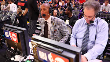 NBA on TNT television analyst Reggie Miller and Kevin Harlan during the Los Angeles Lakers against the Phoenix Suns