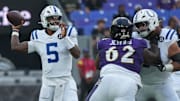 Anthony Richardson is battling with Daniel Jones for QB1 this preseason. 