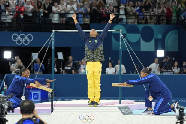 Biles and Chiles bowed down to Andrade on the Olympic podium.