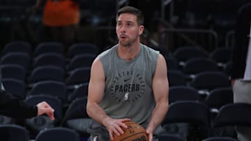 Indiana Pacers guard T.J. McConnell warms up before game five against the New York Knicks in the eastern conference finals for the 2025 NBA Playoffs at Madison Square Garden. 
