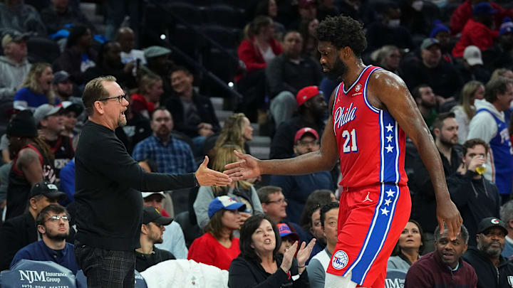 Nick Nurse, Joel Embiid, Philadelphia 76ers