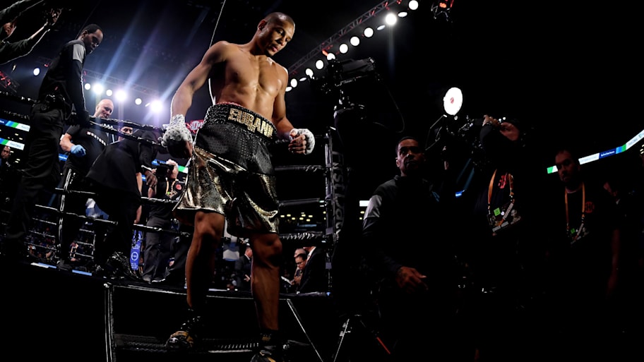Chris Eubank Jr. exits the ring after defeating Matt Korobov 