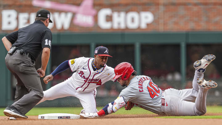 Atlanta Braves second baseman Ozzie Albies left the game on Sunday with an injury to his wrist.