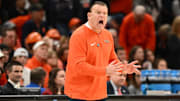 Mar 30, 2024; Boston, MA, USA; Illinois Fighting Illini head coach Brad Underwood reacts against the Connecticut Huskies in the finals of the East Regional of the 2024 NCAA Tournament at TD Garden. Mandatory Credit: Brian Fluharty-Imagn Images