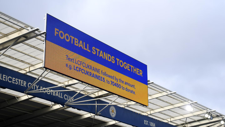Wie hier in Leicester wird die Premier League im Zeichen der Solidarität mit der Ukraine stehen