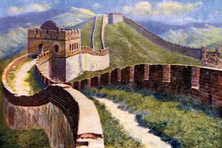 A 1930s illustration of the Great Wall of China.