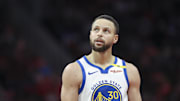 Dec 11, 2024; Houston, Texas, USA; Golden State Warriors guard Stephen Curry (30) looks up after a play during the fourth quarter against the Houston Rockets at Toyota Center. Mandatory Credit: Troy Taormina-Imagn Images