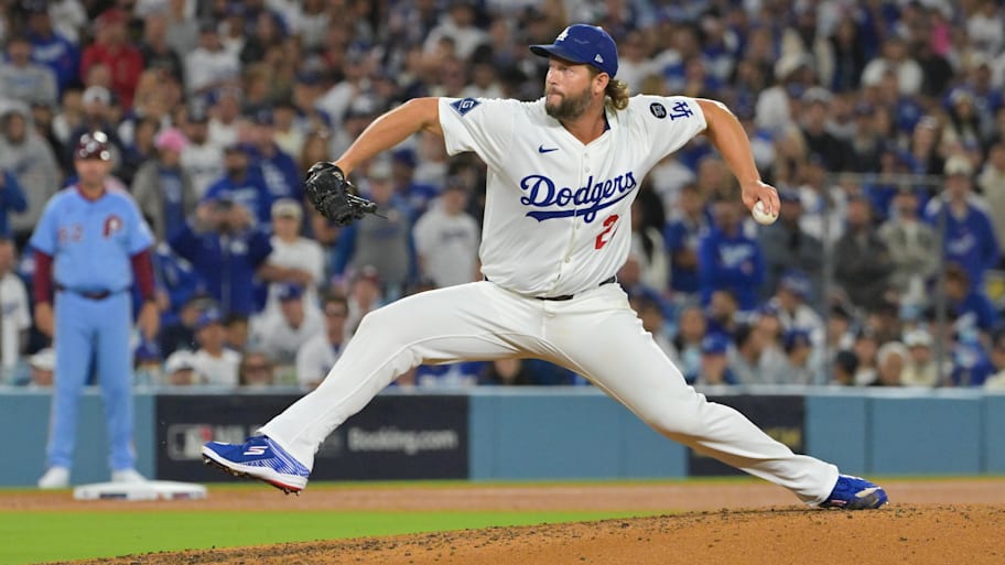Los Angeles Dodgers pitcher Clayton Kershaw (22) pitches during the seventh inning of NLDS Game 3.